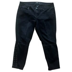 Torrid Black Lace Up Grommet Skinny Jeans Womens‎ 16R Stretch Denim Mid Rise